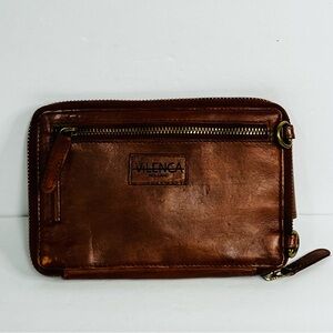 vilenca holland leather cognac phone woven wallet crossbody no strap